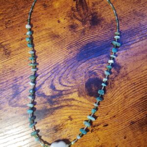 Light Blue Heart Surrounded by Teal Necklace